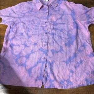 Bridgewater studio short sleeve Tie-Dye Button-Up Shirt 22w